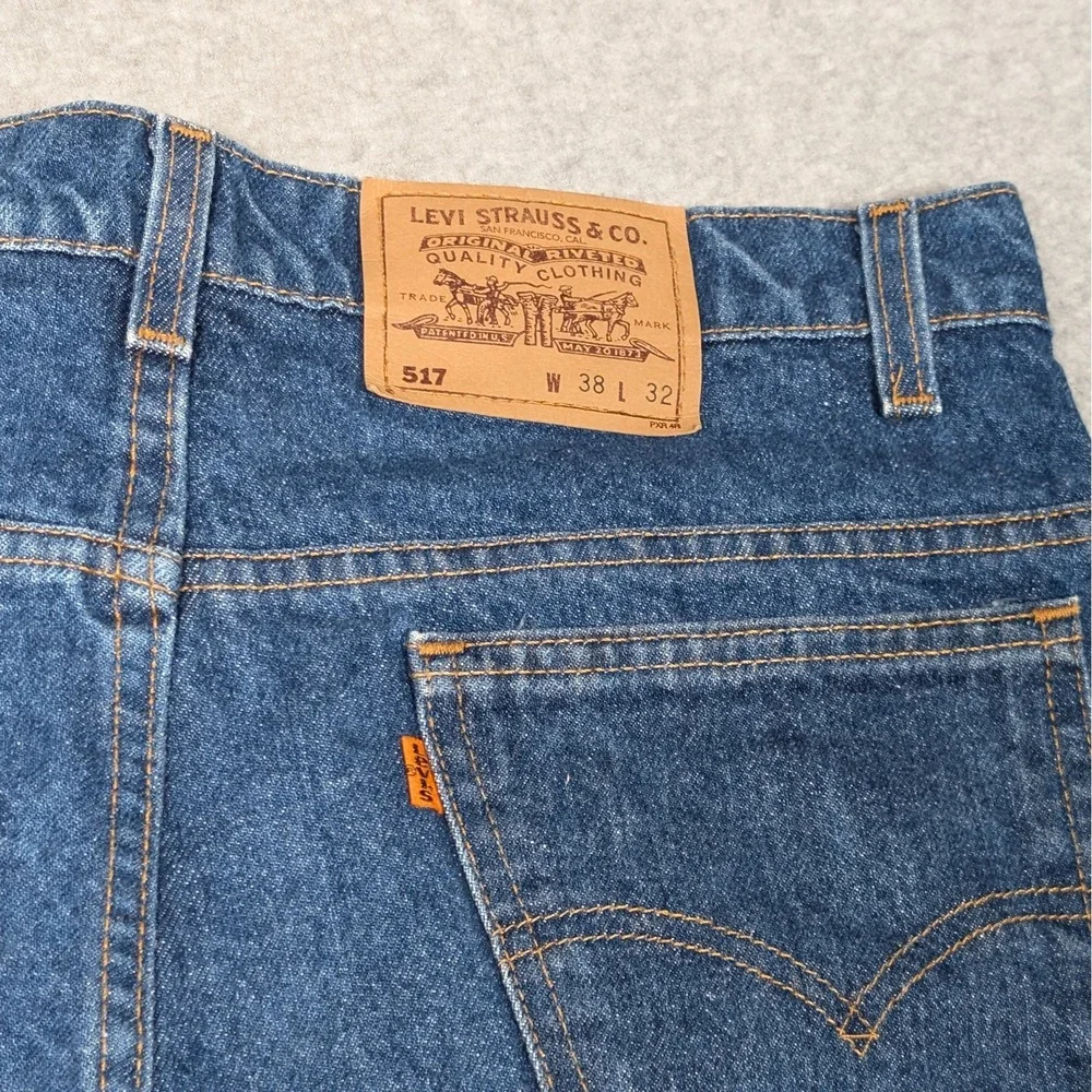 Vintage Levi's 517 Orange Tab Jean Mens 38x31 High Rise Straight Leg USA 90's